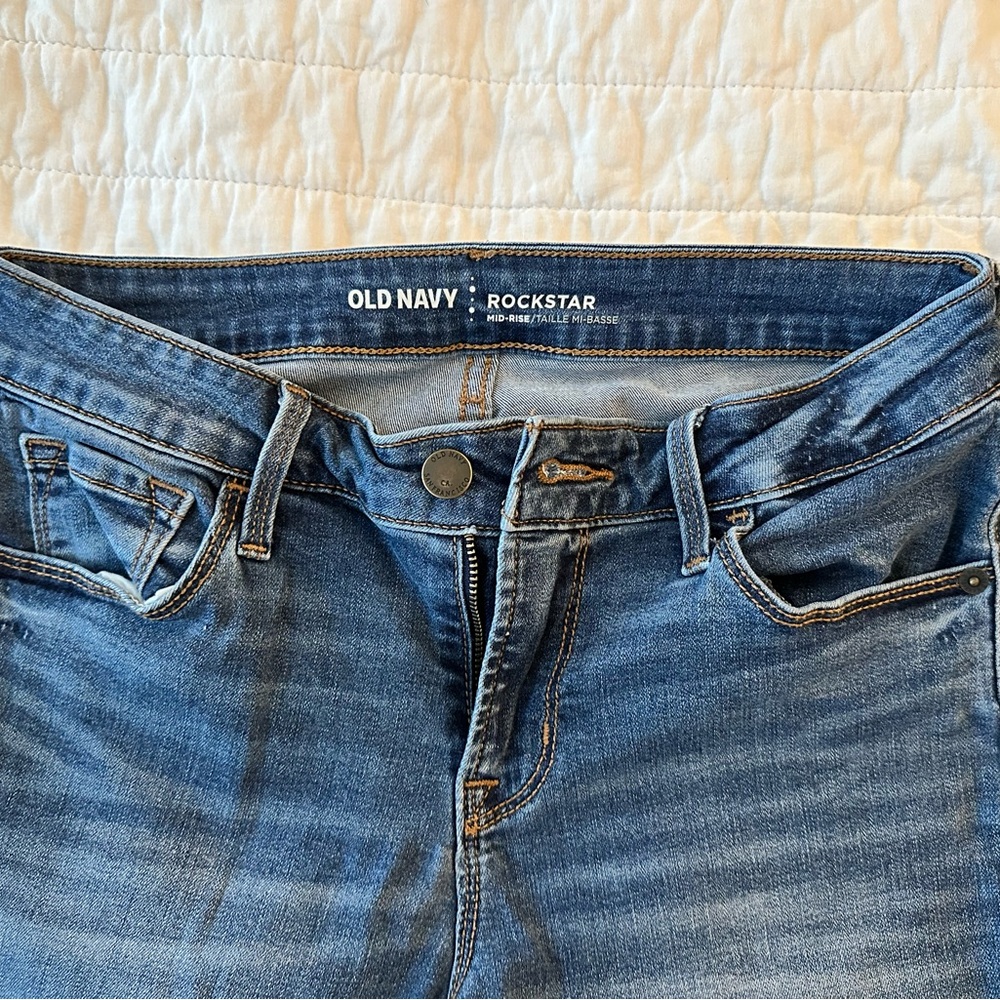 Old Navy Rockstar Mid-Rise Blue Jeans 2 Regular